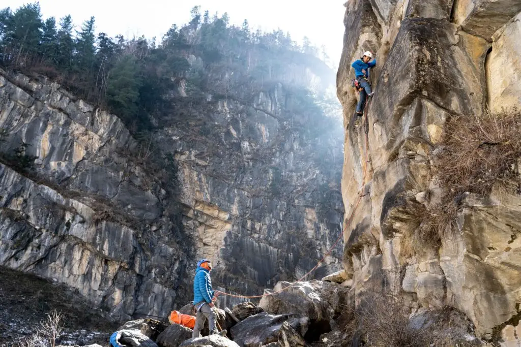 Rock Climbing in Manang, Nepal